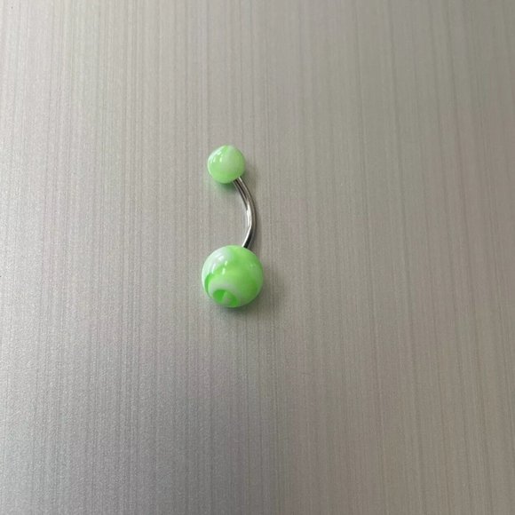 NEW Green And White belly button ring - Picture 1 of 2